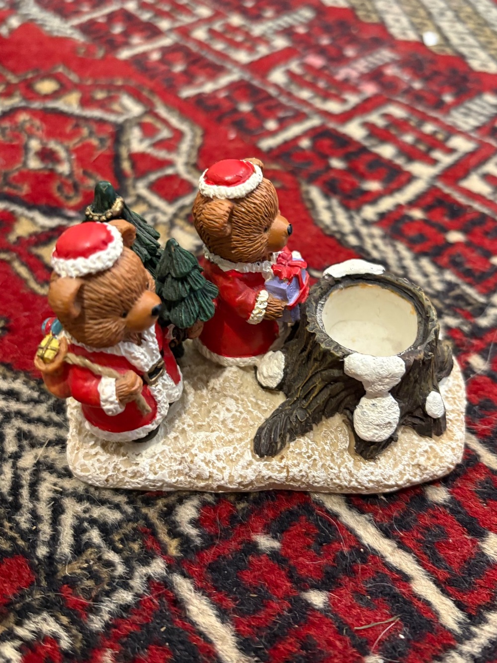 Vintage Mini Christmas Bear Candle Holder